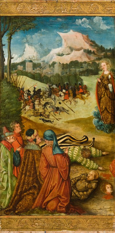 St. Maria Magdalena die een dode ridder voor de biecht opwekt, 1519 door Erhard Altdorfer