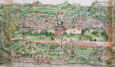 Kaart van de stad Jeruzalem, uit 