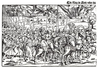 Fragment van een pamflet over de Turkse invasie van Hongarije door Erhard Schon