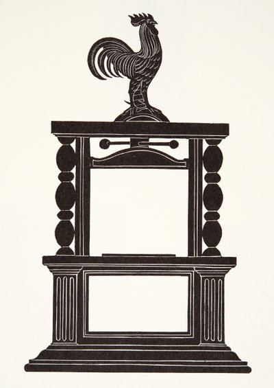 Haan en de Drukpers door Eric Gill