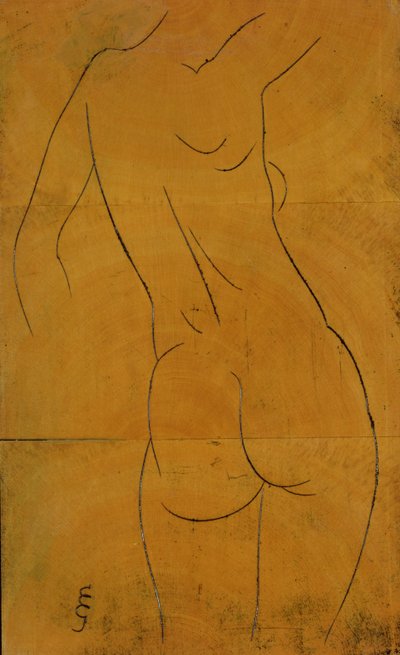 Vrouwelijk naakt, rugaanzicht door Eric Gill