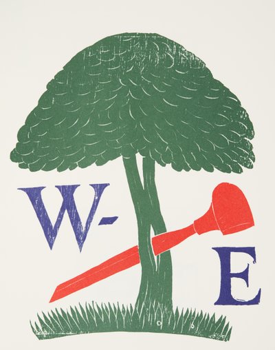 Poster voor de Society of Wood Engravers door Eric Gill
