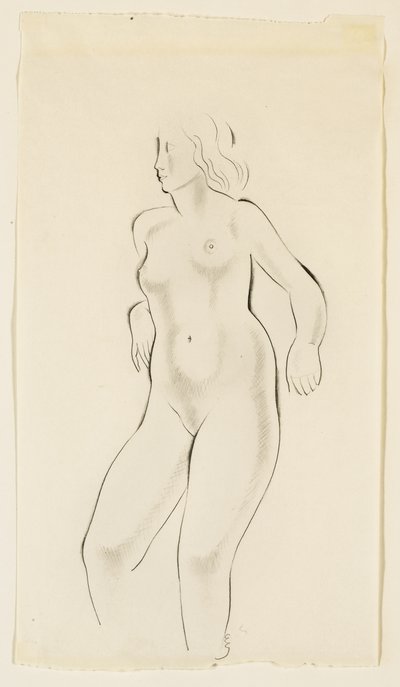 Studie van een Vrouwelijk Naakt door Eric Gill