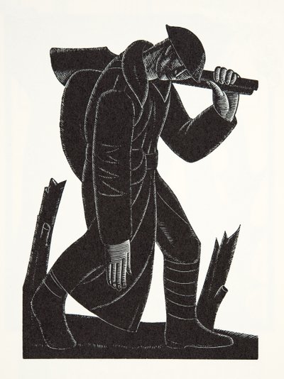Westward Hoe!, naar een tekening van David James door Eric Gill
