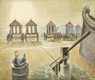 Aldeburgh badmachines, 1938 door Eric Ravilious