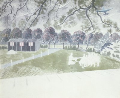 Demonstratie van een Geweer door Eric Ravilious