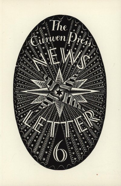 Ontwerp voor The Curwen Press Nieuwsbrief, nummer 6, 1934 door Eric Ravilious