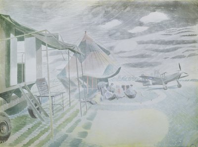 Mustang en Tent, ca. 1942 door Eric Ravilious