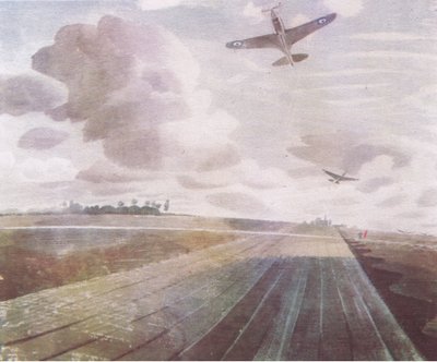 Startbaanperspectief, 1941, uit British Adventure gepubliceerd door Collins, 1947 door Eric Ravilious