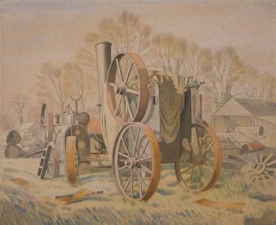 De tractor, 1933 door Eric Ravilious