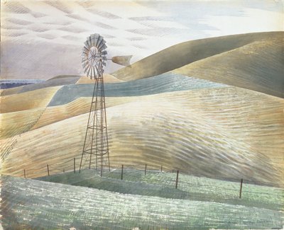 Windmolen, 1934 door Eric Ravilious