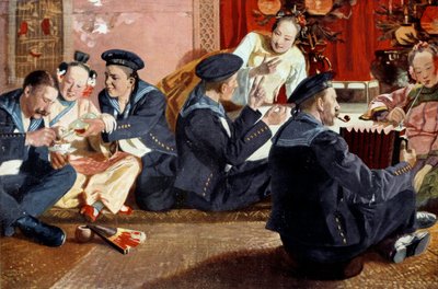 Zeelieden in een Chinees huis door Erich Eltze