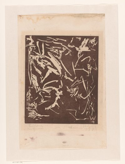 Abstracte compositie door Erich Wichmann (signed by artist)