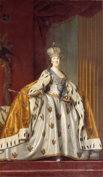Portret van Keizerin Catharina II 1729-1796 in Haar Kroningsgewaden, 1766 door Erichsen