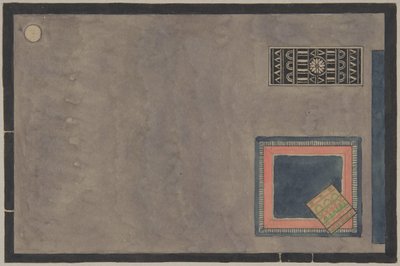 Uitzicht op interieur voor Parijse tentoonstelling 1925, met tapijten, 1824 door Erik Gunnar Asplund