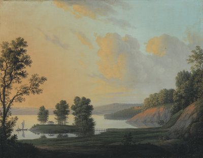 Uitzicht op het landhuis van Dronninggaard over het Furemeer, Noord-Seeland door Erik Pauelsen