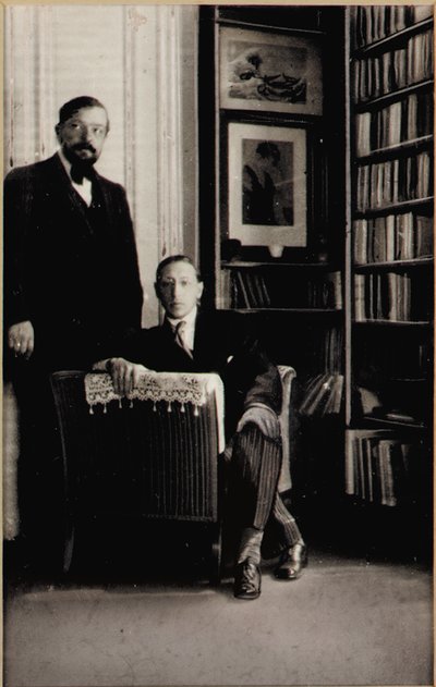 Portret van Igor Stravinsky en Claude Debussy ten tijde van de Diaghilev Ballets 