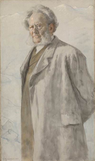 Portret van Henrik Ibsen 1828-1906, 1895 door Erik Theodor Werenskiold