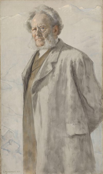 Portret van Henrik Ibsen, 1895 door Erik Theodor Werenskiold