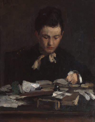 Lezend meisje door Erik Theodor Werenskiold