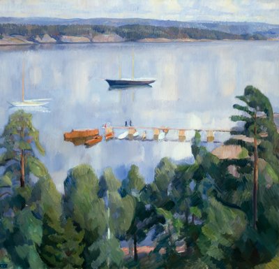 Uitzicht vanaf Lysaker richting Bygdoy door Erik Theodor Werenskiold