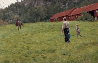 Water voor het paard door Erik Theodor Werenskiold