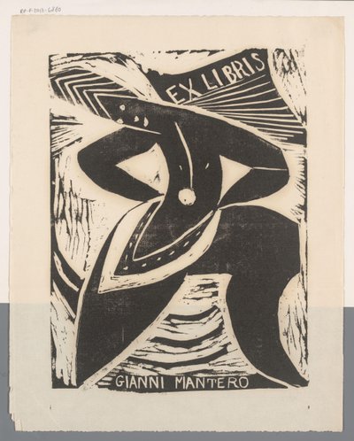 Ex libris van Gianni Mantero door Erna Levy Friedländer