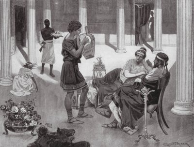 Het Interieur van een Grieks Huis, IVe eeuw v.Chr. door Ernest (after) Prater