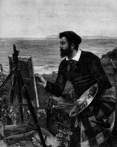 Portret van de schilder Ulysse Boutin (1838-1883). Gravure naar het schilderij van Ernest Duez (1843-1896). In 