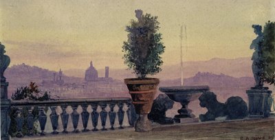 Een uitzicht op Florence vanaf de omliggende heuvels, 1904 door Ernest Arthur Rowe