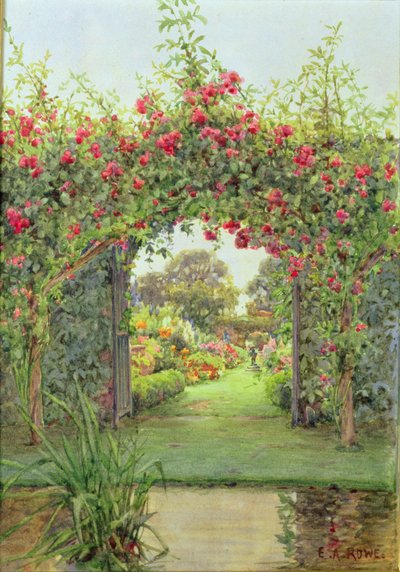 Crimson Rambler, Harleyford Manor, Marlow door Ernest Arthur Rowe