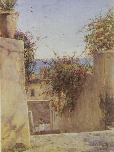 Straatscène Sicilië door Ernest Arthur Rowe