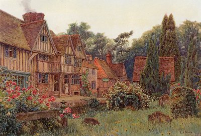 The Porch House in Chiddingstone, Kent door Ernest Arthur Rowe