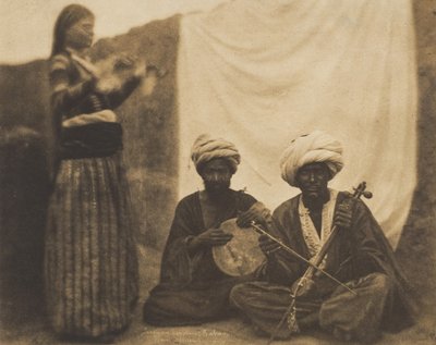 Egyptische Muzikanten Rawabí en Almée door Ernest Benecke