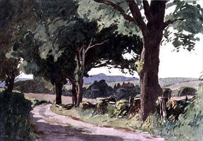 Scène nabij Pulborough, West Sussex door Ernest Benger or Berenger