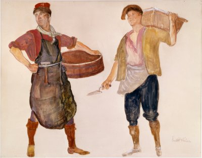 Metselaar en kuiper door Ernest Bieler