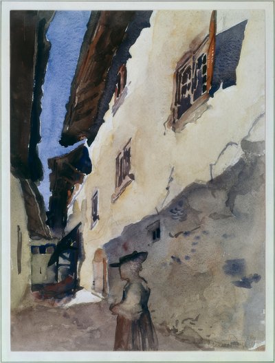Straat in Savièse door Ernest Bieler