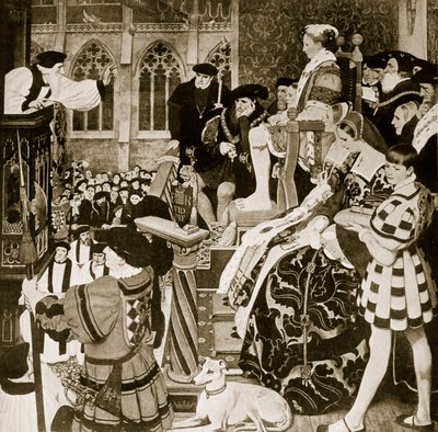 Latimer preekt voor Edward VI, illustratie uit 