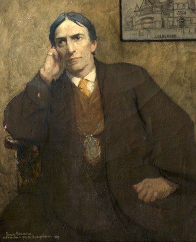 Postuum portret van Sir Hubert von Herkomer door Ernest Borough Johnson