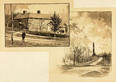 Huis/monument in het bos door Ernest C. Peixotto