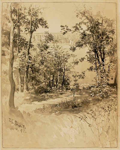New York, Fort Washington, kijkend naar Fort Lee door Ernest C. Peixotto