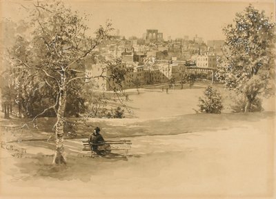 Uitzicht over stad() door Ernest C. Peixotto