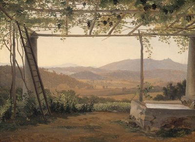 Fontein en pergola in Italië door Ernest Christian Frederik Petzholdt
