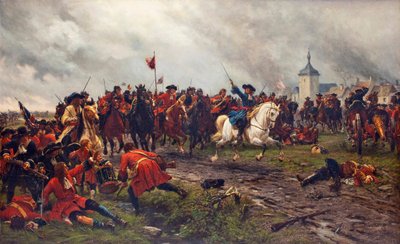 Willem III van Engeland bij de Slag aan de Boyne door Ernest Crofts