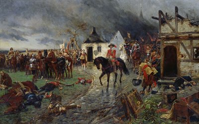 Wallenstein: Een Scène uit de Dertigjarige Oorlog door Ernest Crofts