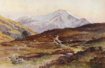 Ben Lui, in april, vanuit Strath Fillan door Ernest Edward Briggs