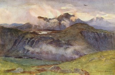 Merrick en Loch Enoch vanaf de top van Corscrine door Ernest Edward Briggs