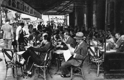 Mensen op een terras, Parijs, 1931 door Ernest Flammarion