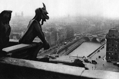De rivier de Seine gezien vanaf een toren van de Notre Dame, Parijs, 1931 door Ernest Flammarion