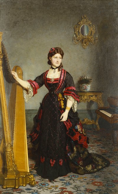 Portret van een dame, 1877 door Ernest Gustave Girardot